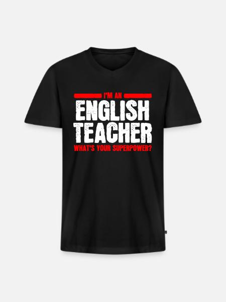 Prof d'anglais prof d'anglais - T-shirt encolure en V Premium bio Homme - noir