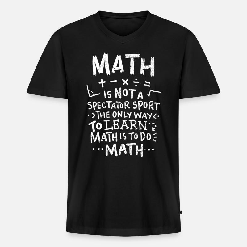 Mathelehrer - Männer Premium Bio T-Shirt mit V-Ausschnitt - Schwarz