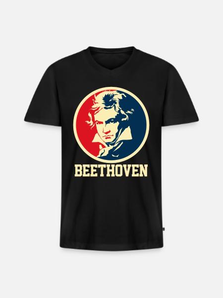 Beethoven - Men's Premium Organic T-shirt with V-neck - black