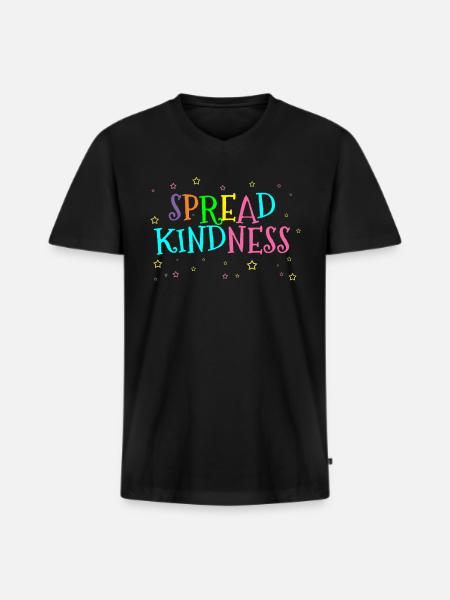 friendliness - Men's Premium Organic T-shirt with V-neck - black
