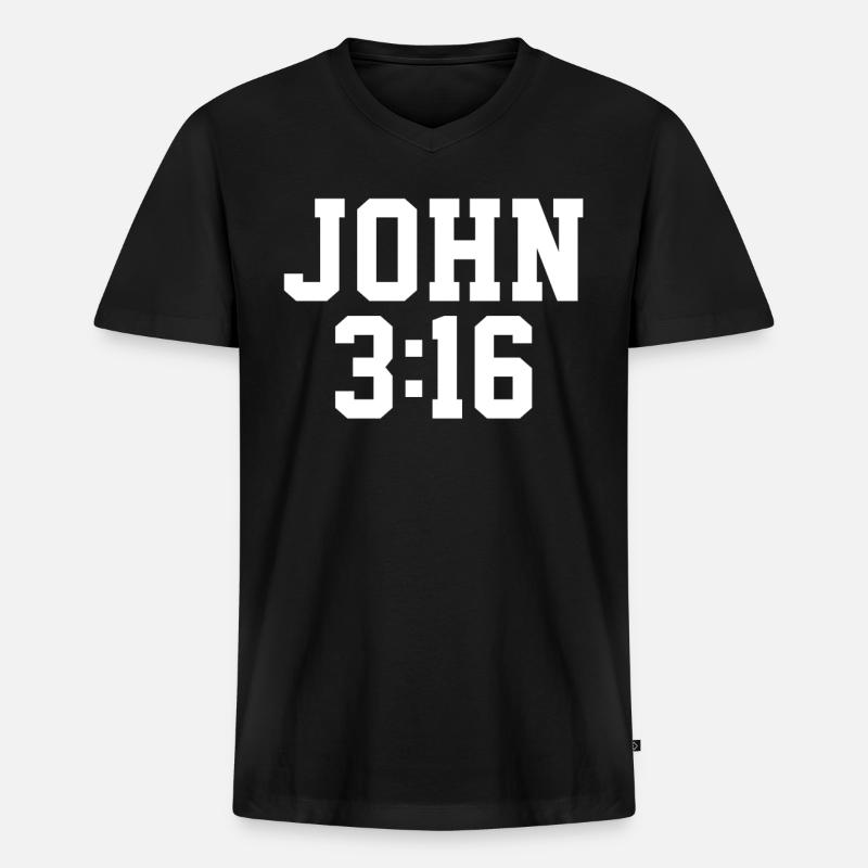 Christen - Männer Premium Bio T-Shirt mit V-Ausschnitt - Schwarz