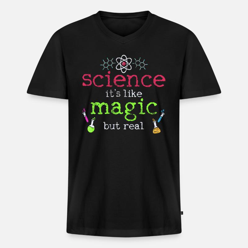 Science science science - Men's Premium Organic T-shirt with V-neck - black