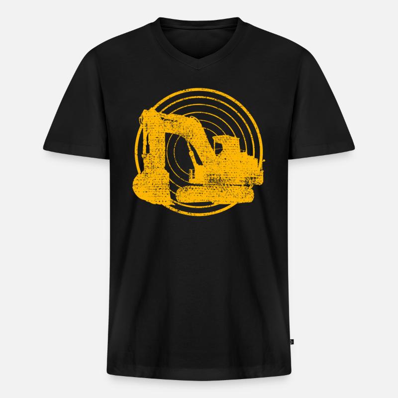 Bagger - Männer Premium Bio T-Shirt mit V-Ausschnitt - Schwarz