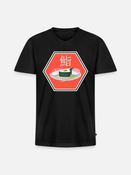 Sushi Japan - Men's Premium Organic T-shirt with V-neck - black