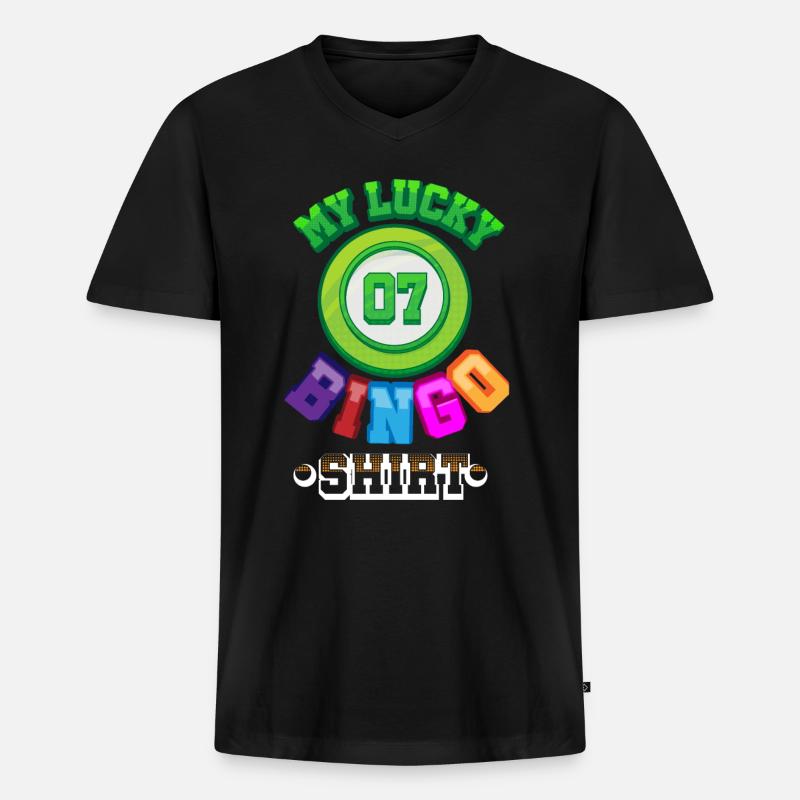 Bingo - Männer Premium Bio T-Shirt mit V-Ausschnitt - Schwarz