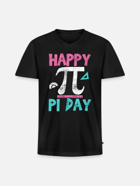 Pi Day Math Teacher - Men's Premium Organic T-shirt with V-neck - black