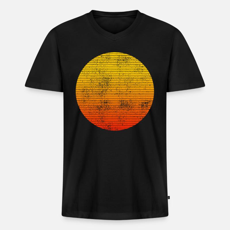 Sommer - Männer Premium Bio T-Shirt mit V-Ausschnitt - Schwarz
