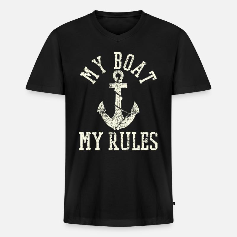Bootfahren - Männer Premium Bio T-Shirt mit V-Ausschnitt - Schwarz