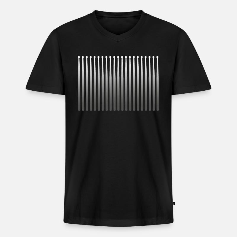 Schlagzeug - Männer Premium Bio T-Shirt mit V-Ausschnitt - Schwarz