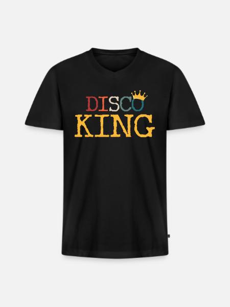 Disco King - Men's Premium Organic T-shirt with V-neck - black