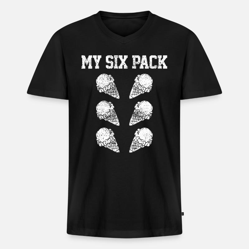 Eistüte - Männer Premium Bio T-Shirt mit V-Ausschnitt - Schwarz