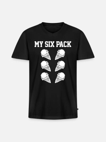 Eis - Männer Premium Bio T-Shirt mit V-Ausschnitt - Schwarz