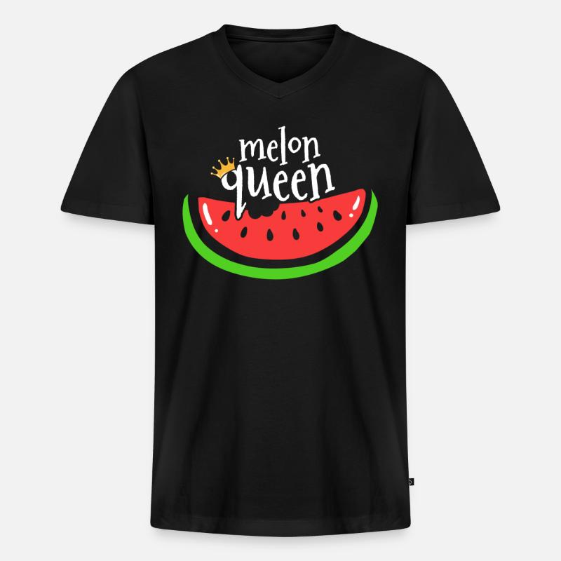 Melone Melone Melone - Männer Premium Bio T-Shirt mit V-Ausschnitt - Schwarz