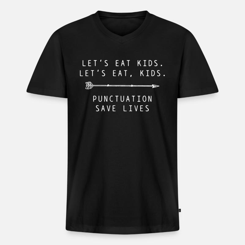 Grammer - Männer Premium Bio T-Shirt mit V-Ausschnitt - Schwarz