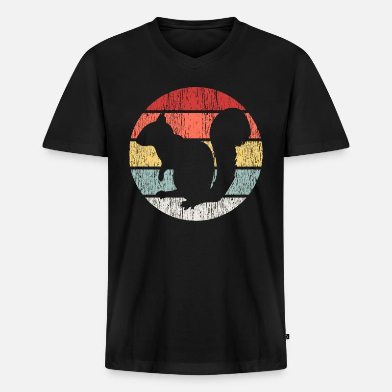 Eichhörnchen - Männer Premium Bio T-Shirt mit V-Ausschnitt - Schwarz