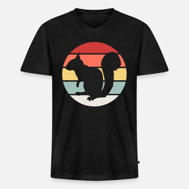 Eichhörnchen-Tier - Männer Premium Bio T-Shirt mit V-Ausschnitt - Schwarz