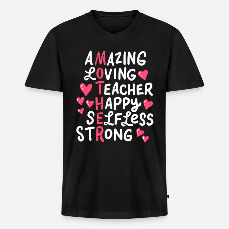 Lehrer - Männer Premium Bio T-Shirt mit V-Ausschnitt - Schwarz
