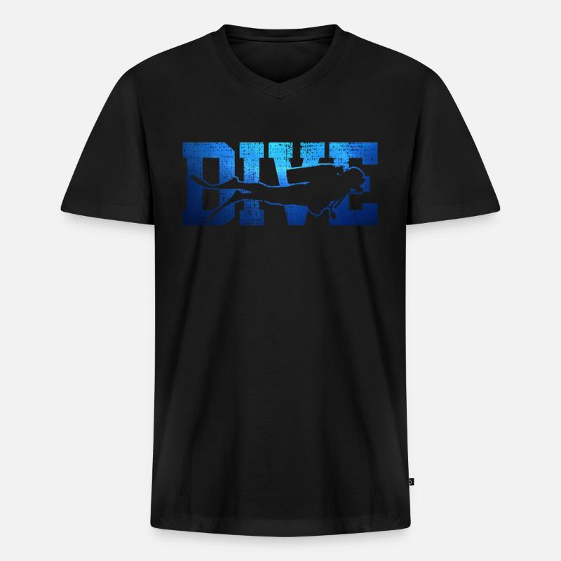 Gerätetauchen - Männer Premium Bio T-Shirt mit V-Ausschnitt - Schwarz