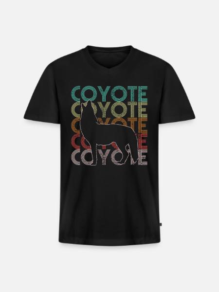 coyote - Men's Premium Organic T-shirt with V-neck - black