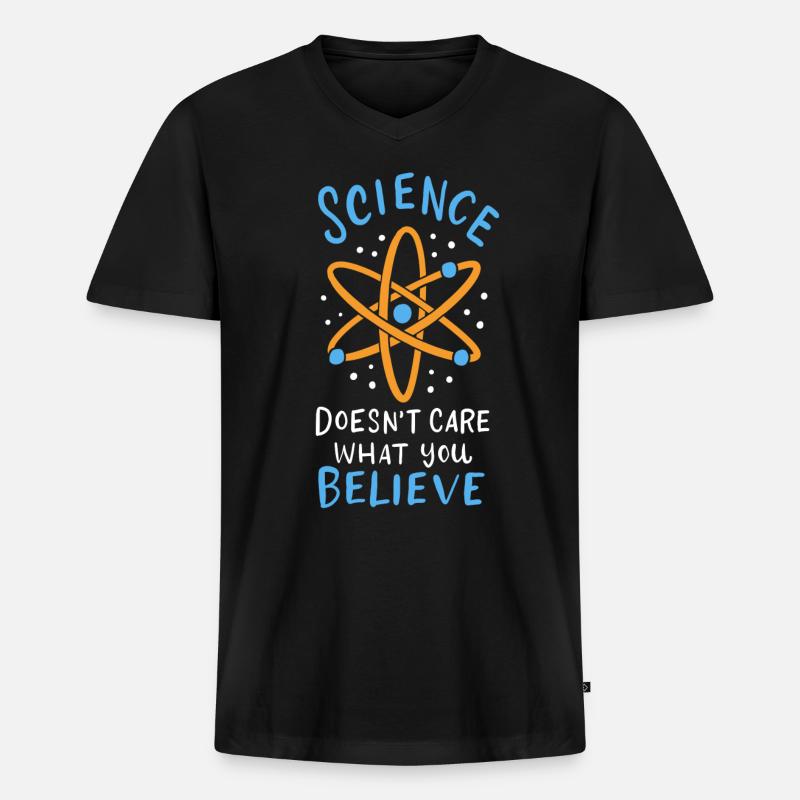 Wissenschaft - Männer Premium Bio T-Shirt mit V-Ausschnitt - Schwarz