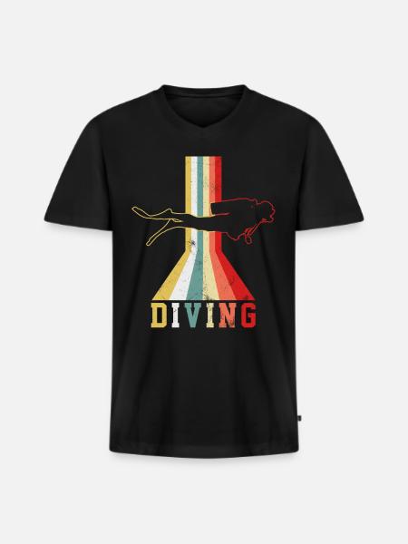 Diver - Men's Premium Organic T-shirt with V-neck - black