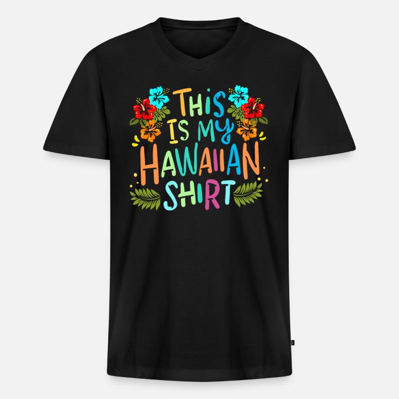 Hawaii Strand - Männer Premium Bio T-Shirt mit V-Ausschnitt - Schwarz