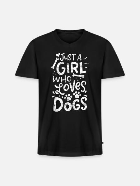 Chien de compagnie - T-shirt encolure en V Premium bio Homme - noir