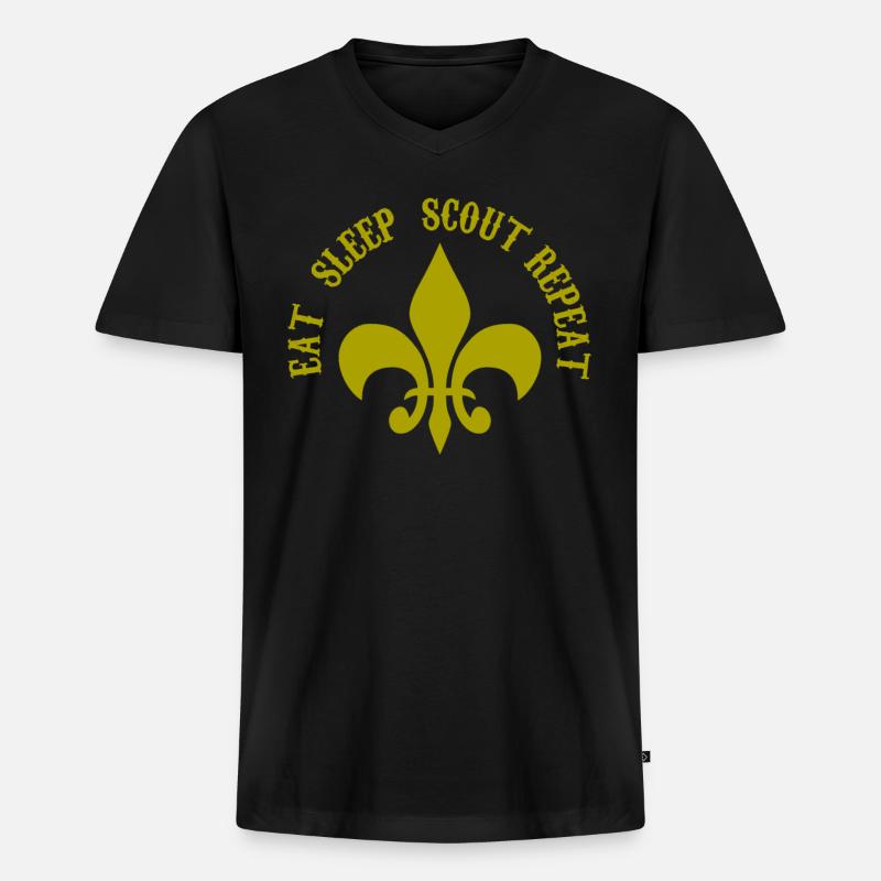 Späher-Scouting - Männer Premium Bio T-Shirt mit V-Ausschnitt - Schwarz