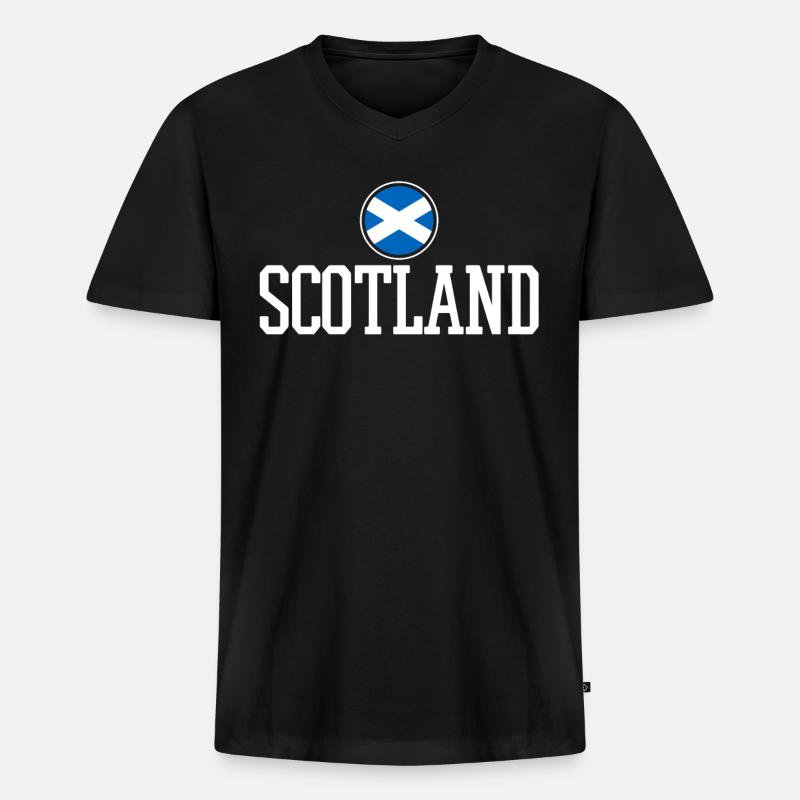 Schottland Scott - Männer Premium Bio T-Shirt mit V-Ausschnitt - Schwarz