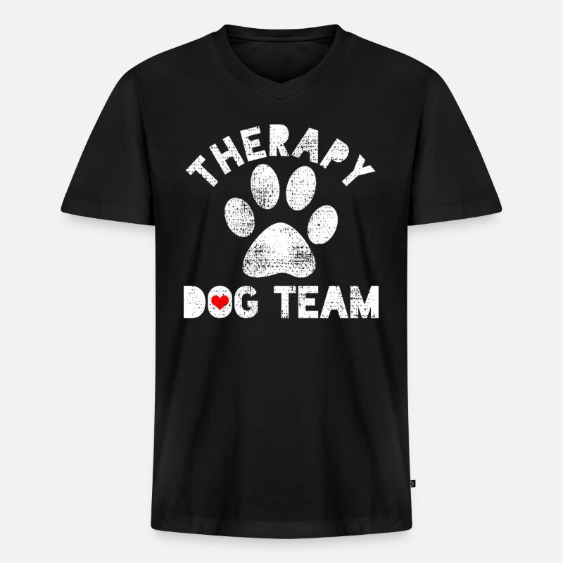 Hundetherapeutin - Männer Premium Bio T-Shirt mit V-Ausschnitt - Schwarz