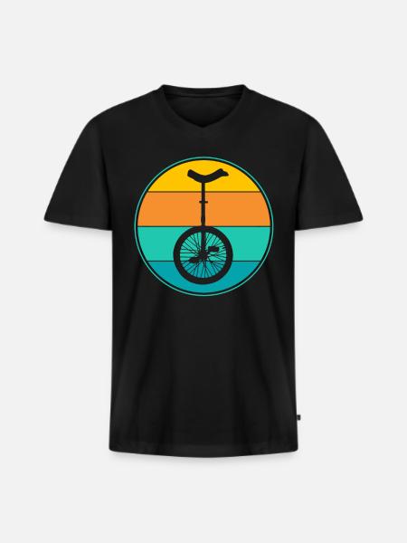 unicycling - Men's Premium Organic T-shirt with V-neck - black
