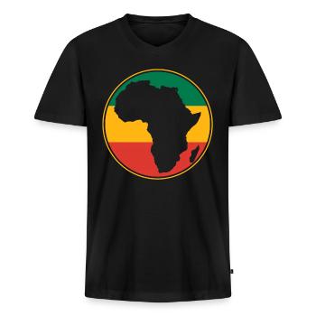 African map - Men's Premium Organic T-shirt with V-neck - black - Front - Nico (187cm)