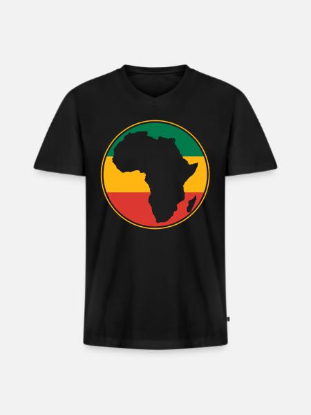 African map - Men's Premium Organic T-shirt with V-neck - black