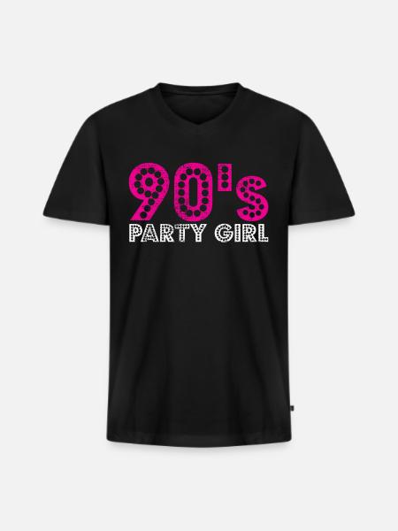 90s Party - Men's Premium Organic T-shirt with V-neck - black