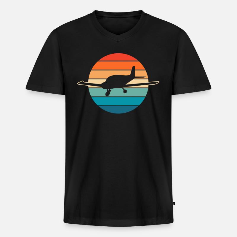 Ultraleichtflugzeug - Männer Premium Bio T-Shirt mit V-Ausschnitt - Schwarz