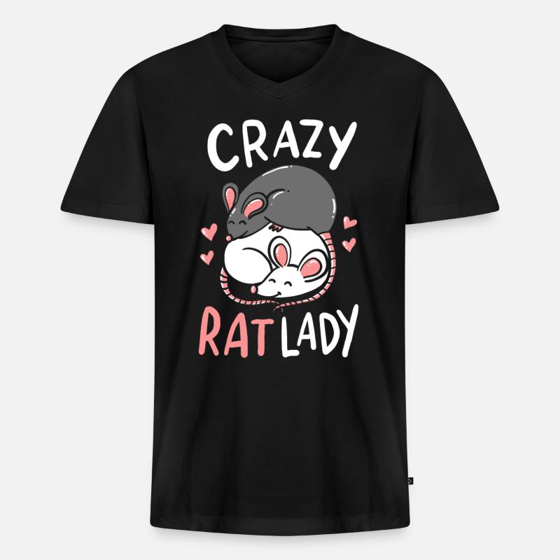 Ratten - Männer Premium Bio T-Shirt mit V-Ausschnitt - Schwarz