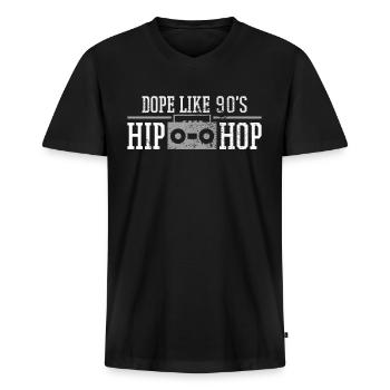 Hip Hop Hip Hop Hip Hop - Männer Premium Bio T-Shirt mit V-Ausschnitt - Schwarz - Vorne - Nico (187cm)