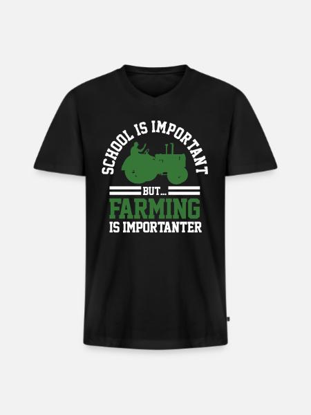 Landwirt - Männer Premium Bio T-Shirt mit V-Ausschnitt - Schwarz