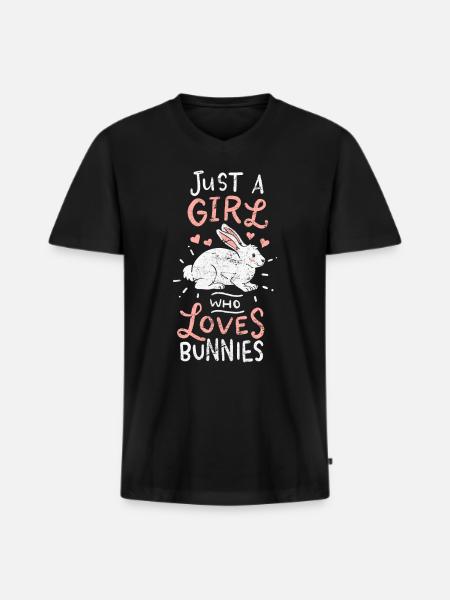 Lapin lapin - T-shirt encolure en V Premium bio Homme - noir
