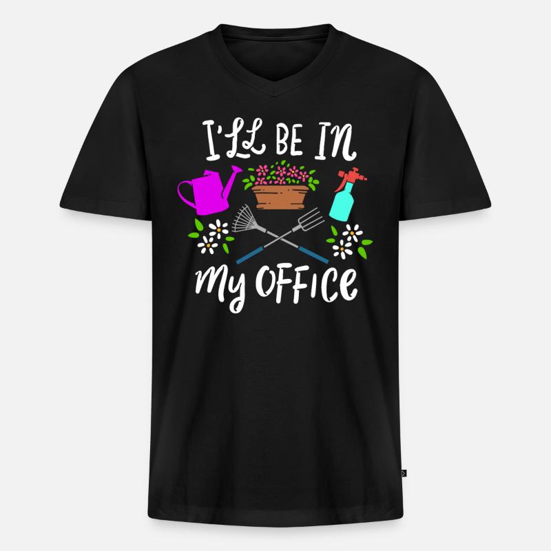 Gartenarbeit - Männer Premium Bio T-Shirt mit V-Ausschnitt - Schwarz