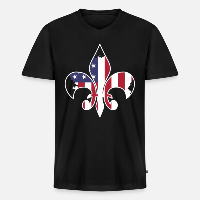 Scouting USA Flagge - Männer Premium Bio T-Shirt mit V-Ausschnitt - Schwarz