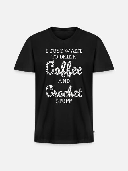 crochet - Männer Premium Bio T-Shirt mit V-Ausschnitt - Schwarz