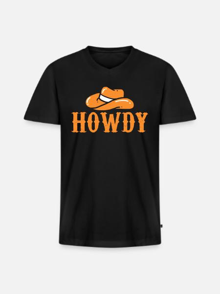 cow-boy - T-shirt encolure en V Premium bio Homme - noir