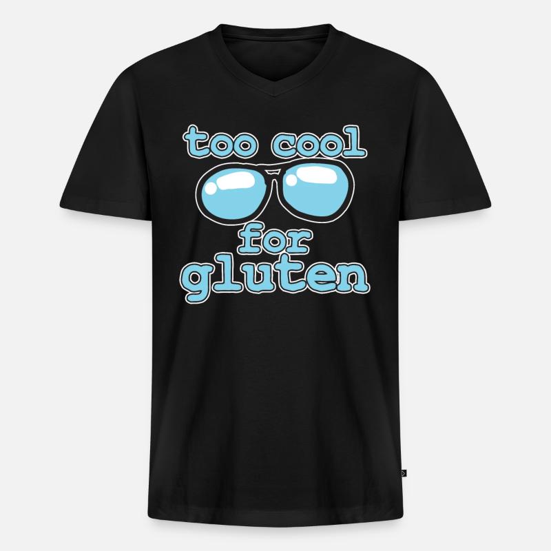 Gluten - Männer Premium Bio T-Shirt mit V-Ausschnitt - Schwarz
