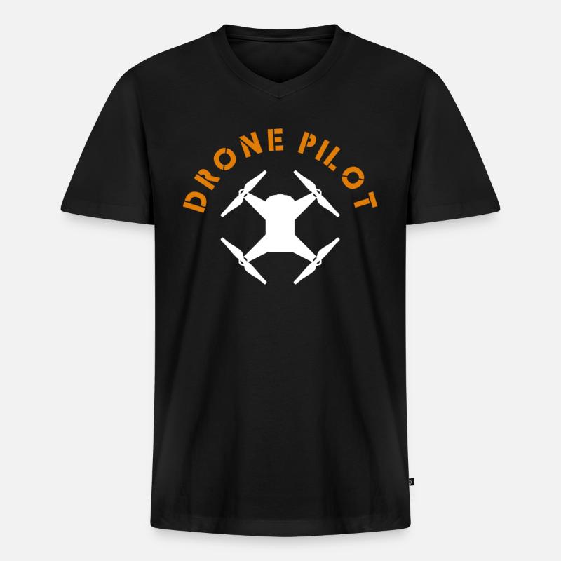 drone - Männer Premium Bio T-Shirt mit V-Ausschnitt - Schwarz