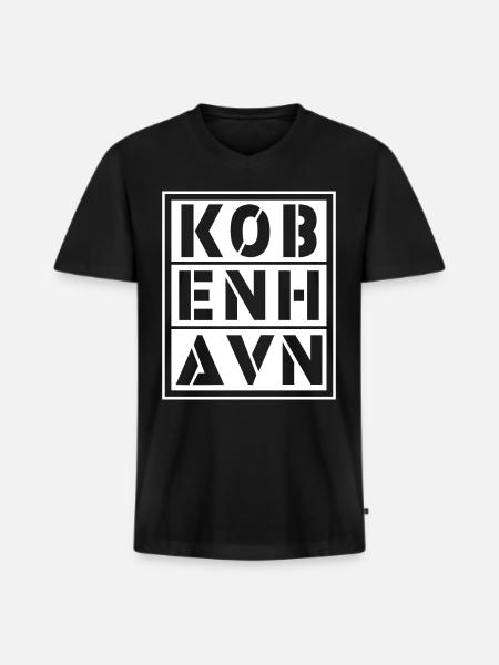 Copenhagen - Men's Premium Organic T-shirt with V-neck - black