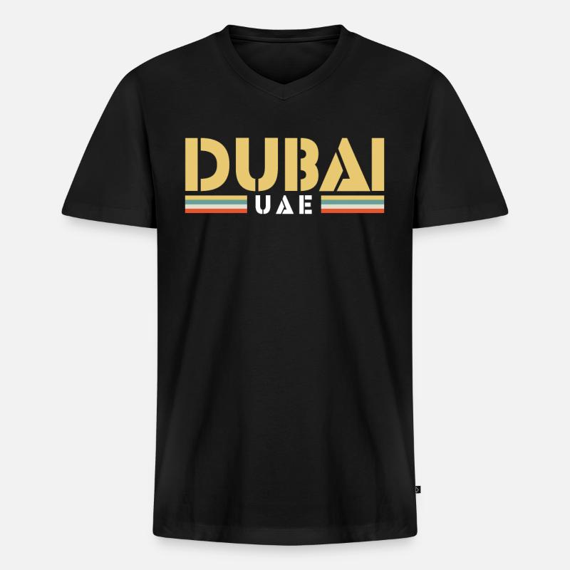 Dubai - Männer Premium Bio T-Shirt mit V-Ausschnitt - Schwarz