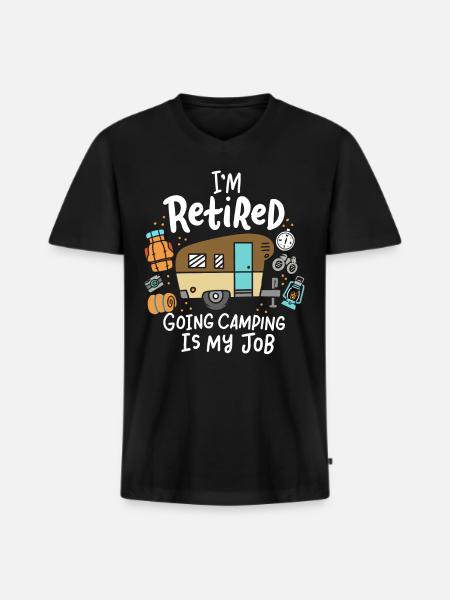 Retraite de camping - T-shirt encolure en V Premium bio Homme - noir