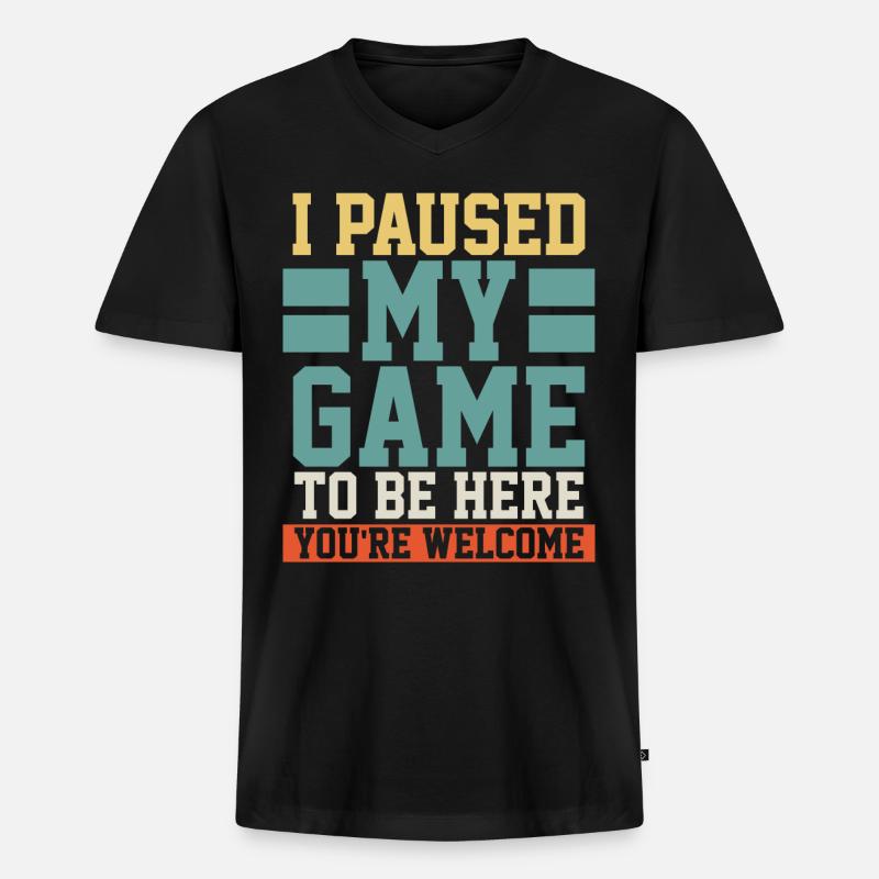 Gaming - Männer Premium Bio T-Shirt mit V-Ausschnitt - Schwarz