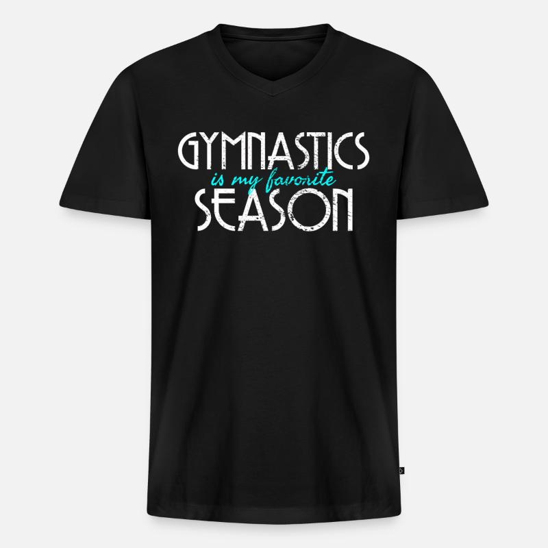 Gymnastik - Männer Premium Bio T-Shirt mit V-Ausschnitt - Schwarz